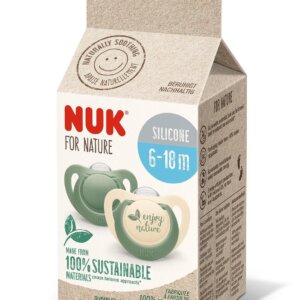 Биберон 6-18мес 2бр Зелен NUK for NATURE залъгалка силикон