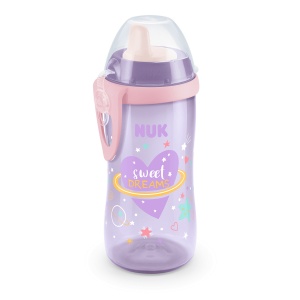 NUK Kiddy Cup Розов Glow in the Dark 300мл с твърд накрайник 12+мес