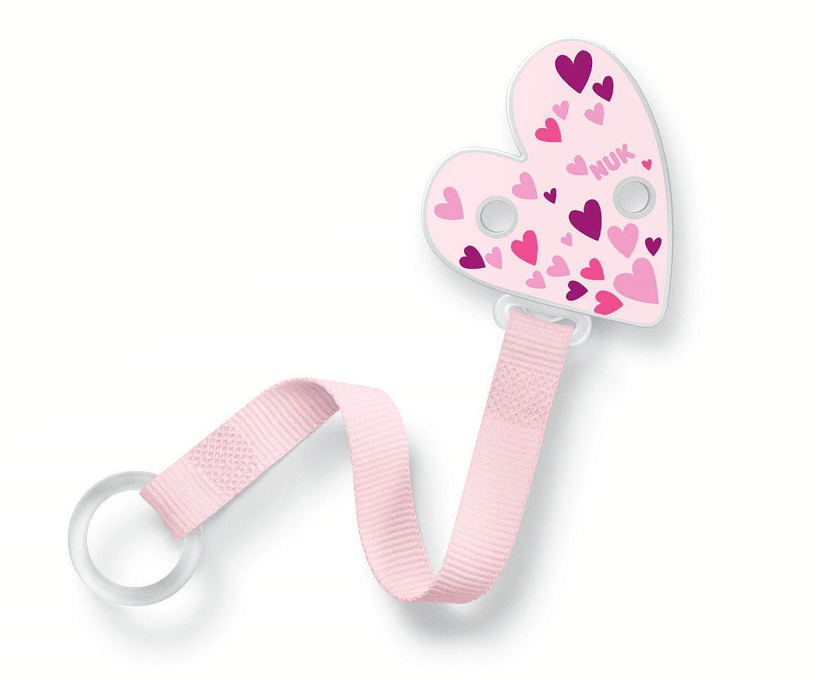 NUK лента за биберон Розово сърце