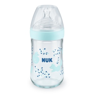 Temperature Control Шише стъклено Синьо 240мл NUK NATURE SENSE Softer силиконов биберон