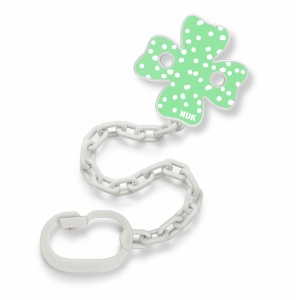 NUK синджир за биберон 2023 Зелена детелина