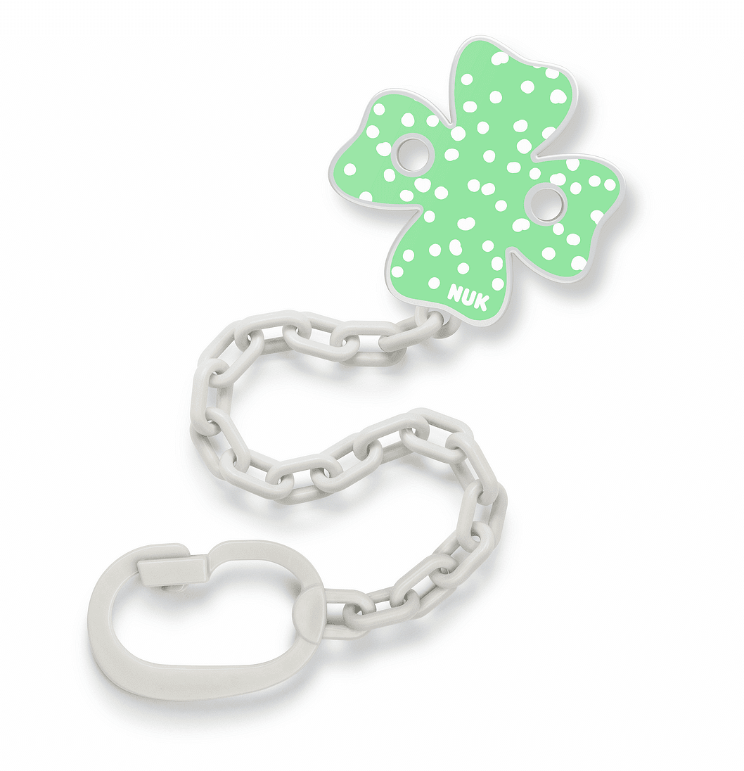 NUK синджир за биберон 2023 Зелена детелина