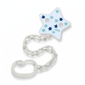 NUK синджир за биберон 2023 Синя звезда