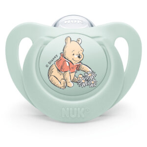 NUK биберон Мечо Пух 6-18мес залъгалка силикон 1бр МЕЧО ПУХ + кутийка за съхранение и стерилизация в микровълнова