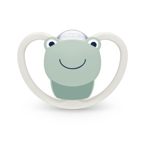 Биберон Space+box Жаба 0-6мес NUK залъгалка силикон 1бр
