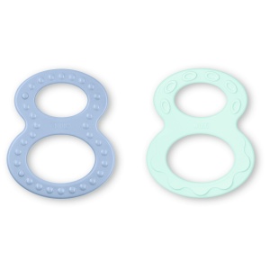 NUK чесалки цветни осморки Син/зелен 0+мес