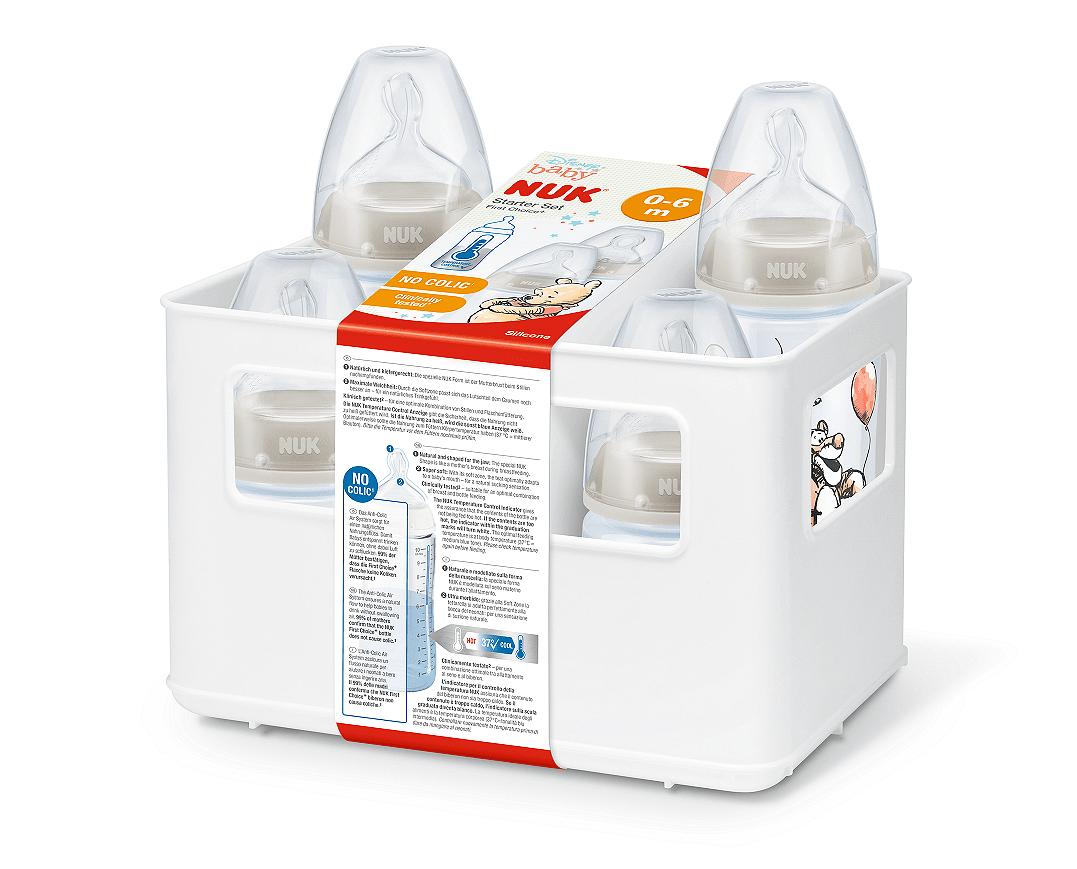 Комплект бебешки шишета Disney Nuk First Choice+ Temperature Control, 0-6m