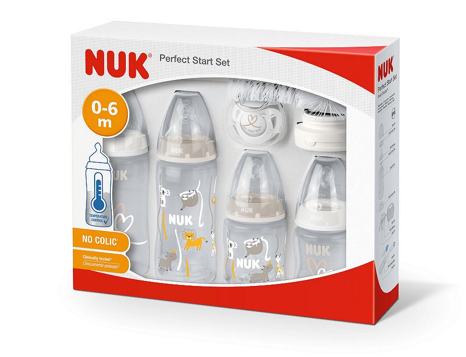 NUK First Choice+ СЕТ 10части Perfect Start Temperature Control - Неутрален