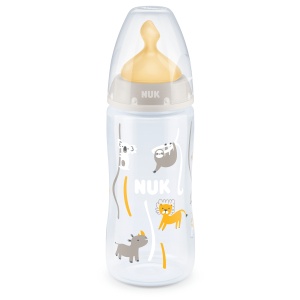 Шише Temperature control Бежов животни 300мл NUK First Choice РР каучук микс