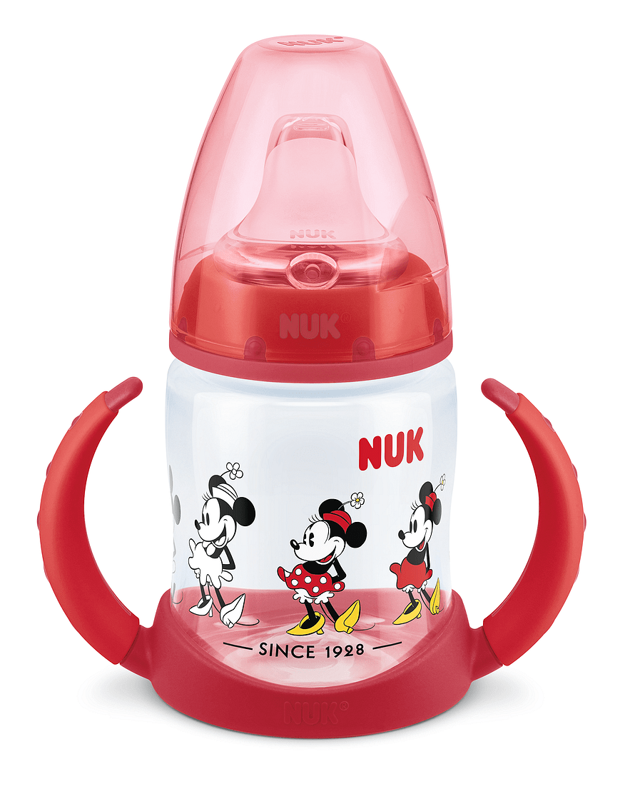 Mickey red Шише 150мл First Choice РР Temperature Control с накрайник силикон 6+мес.