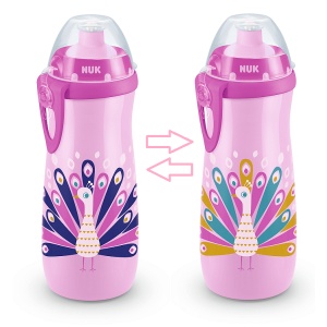 NUK Чаша Sports Cup Chameleon Розова с клапа 450мл 24+мес