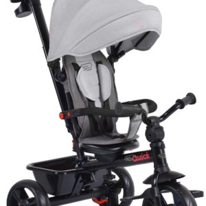 Детска триколка Quick сива с регулируема облегалка