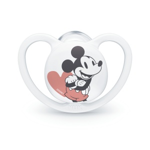 Биберон 6-18мес Space Mickey Бял NUK залъгалка силикон 1бр+box