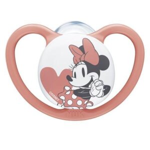 Биберон 6-18мес Space Mickey Червен NUK залъгалка силикон 1бр+box