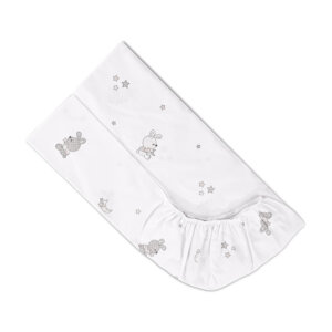 ЧАРШАФ С ЛАСТИК LITTLE RABBITS СИВО 60/120+15см