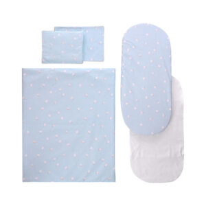 СЕТ ЗА ДЕТСКА КОЛИЧКА ВЛАКЧЕ СИНЬО С ПРОТЕКТОР