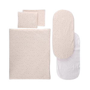 СЕТ ЗА ДЕТСКА КОЛИЧКА ЕКРЮ НЕБЕ С ПРОТЕКТОР