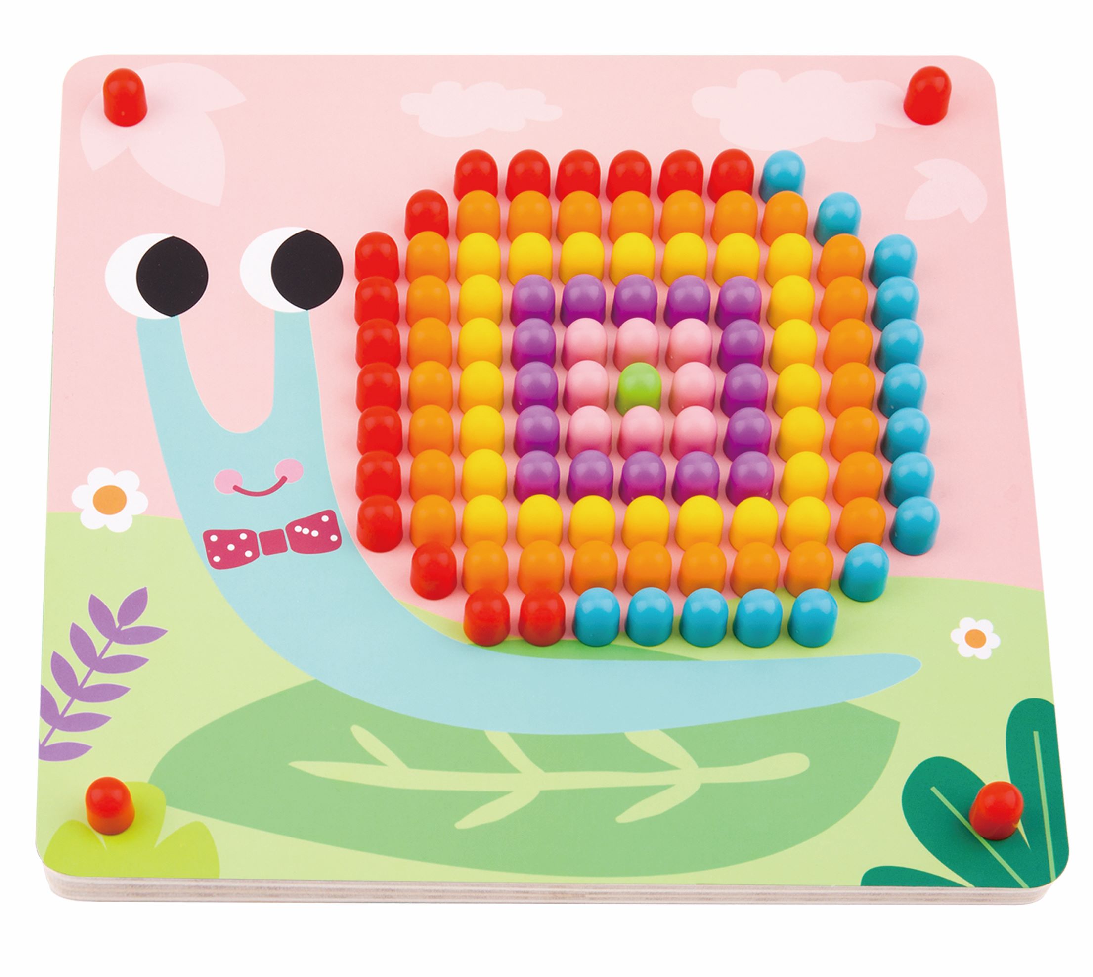 Дървена низанка с шарки малка TL002