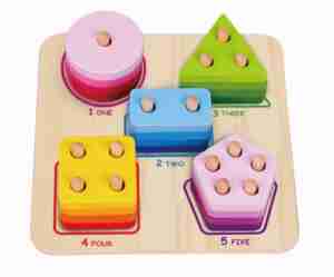 Дървена низанка геометричен сортер TKF080