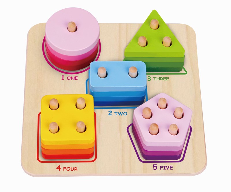 Дървена низанка геометричен сортер TKF080