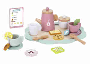 Дървен следобеден чаен комплект TJ271