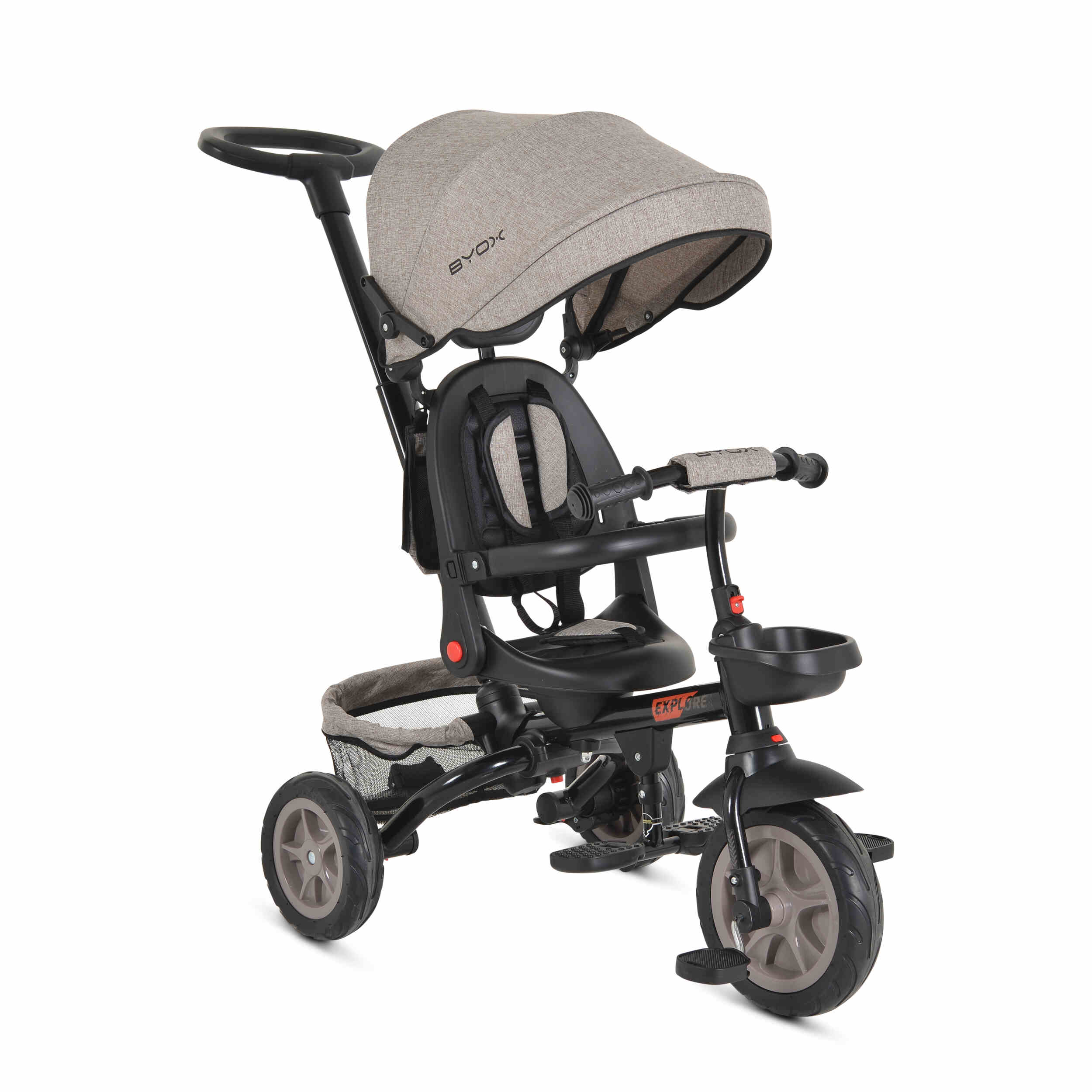 Детска триколка Explore сгъваемо кормило бежов