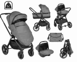 Комбинирана детска количка Christiano 3в1 тъмносива