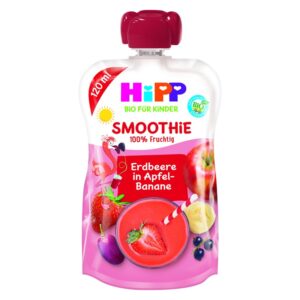 HIPP плодова закуска Смути ябълка банан червени плодове 12+месеца 120г 84000