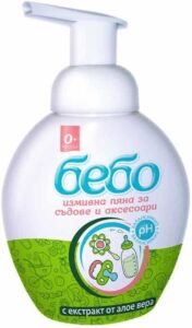 Бебо Измивна пяна за съдове и аксесоари с алое вера 300мл