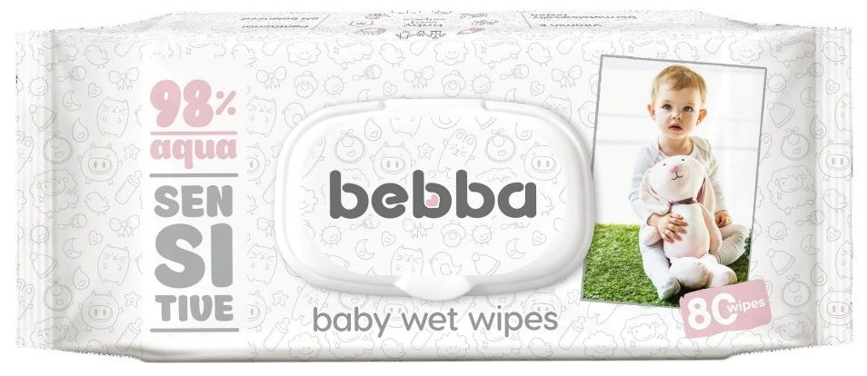 Bebba Мокри кърпички с капак Silkline Sensitive 80бр