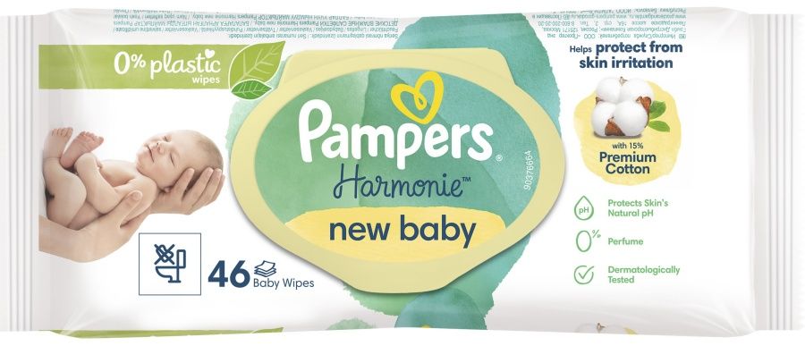 Pampers Harmonie Мокри кърпички New Baby 46бр