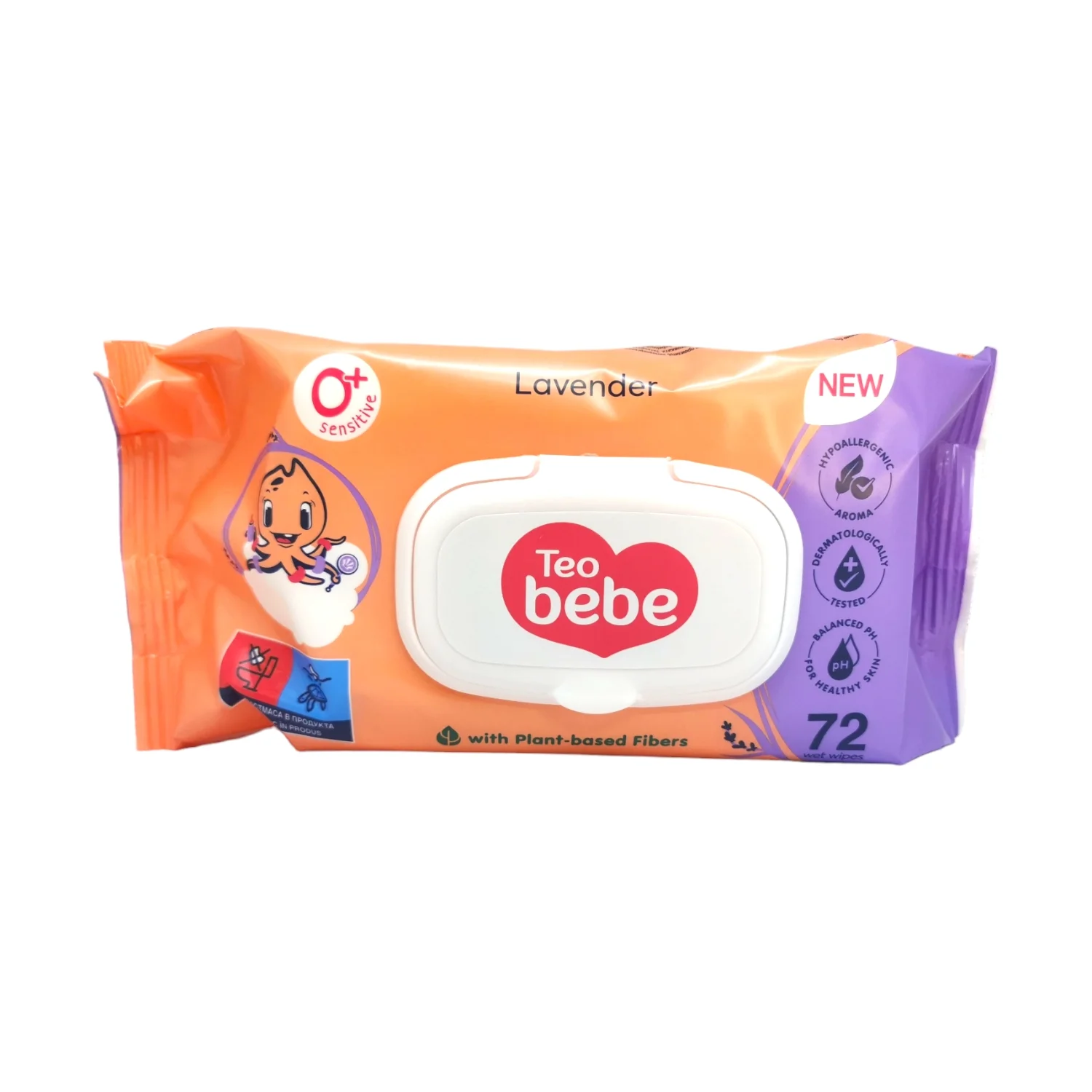 TEO BEBE мокри кърпи лавандула 72бр