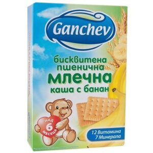 Ганчев Бисквитена пшенична каша с банан 6+месеца 200Г