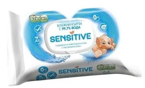 Bebelan Sensitive Бебешки мокри кърпи за чувствителна кожа 64бр