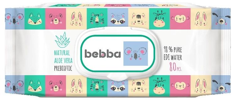 Bebba Мокри кърпички Silkline Алое вера и пребиотик 80бр