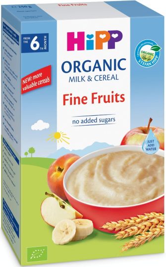 HIPP БИО Млечна каша свежи Плодове 6+месеца 250Г