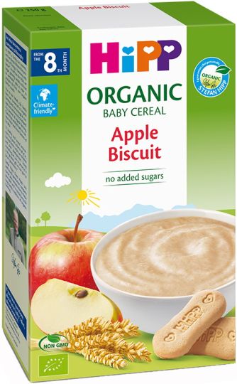 HIPP Безмлечна каша Ябълки и Бисквити 8+месеца 250Г