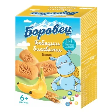 Боровец Бебешки бисквити с банан 6+месеца 100Г