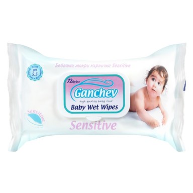Ganchev Sensitive Мокри кърпи 72бр