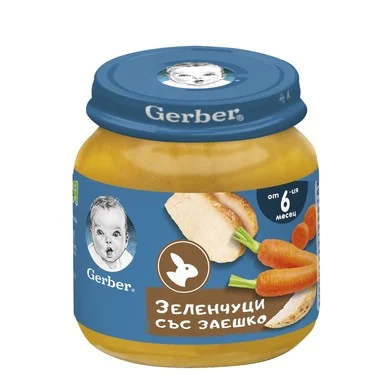 Gerber Пюре зеленчуци със заешко 6+месеца 125Г