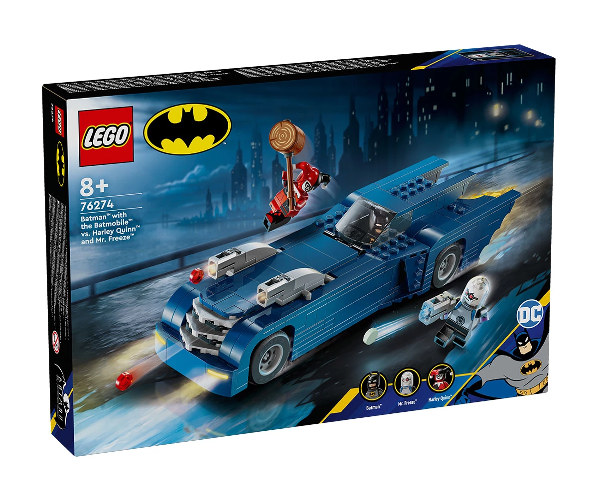 LEGO DC Comics Super Heroes 76274 Batman Батман с батмобила срещу Харли Куин и мистър Фрийз