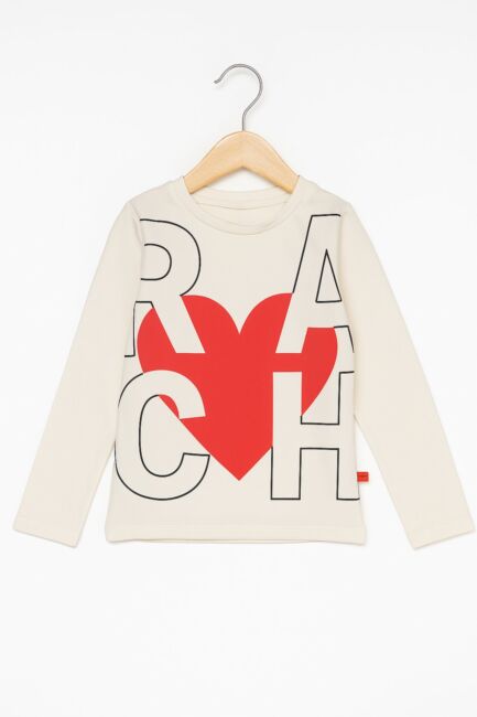 Блуза с дълъг ръкав Сърце Rach Бяла