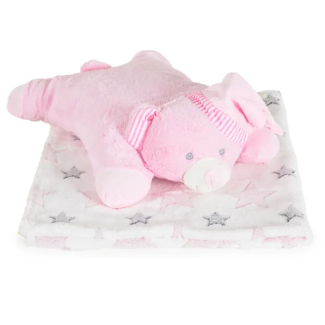 Одеяло с възглавница Sleepy Bear розов — снимка 3