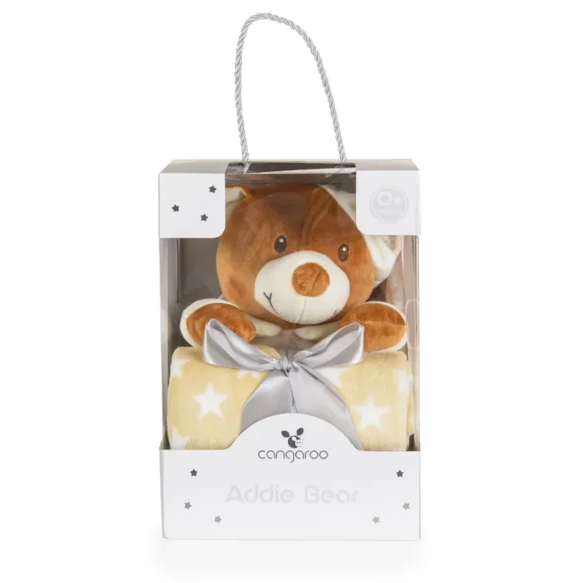 Одеяло с играчка Addie Bear бежов — снимка 2