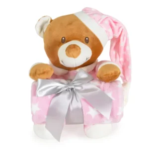 Одеяло с играчка Addie Bear розов Moni 111963