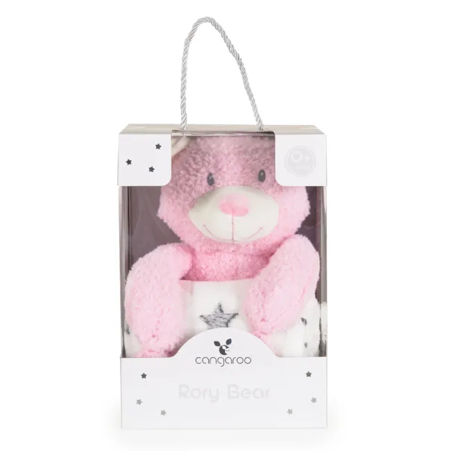 Одеяло с играчка Rory Bear розов — снимка 2