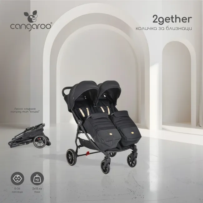 Количка за близнаци 2Gether Modern-Black — снимка 2