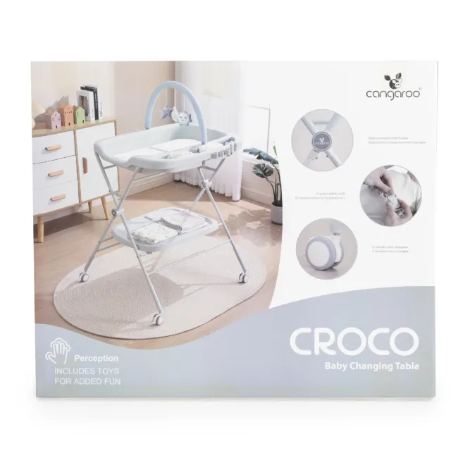 Мултифункционална маса за повиване Croco розов — снимка 8