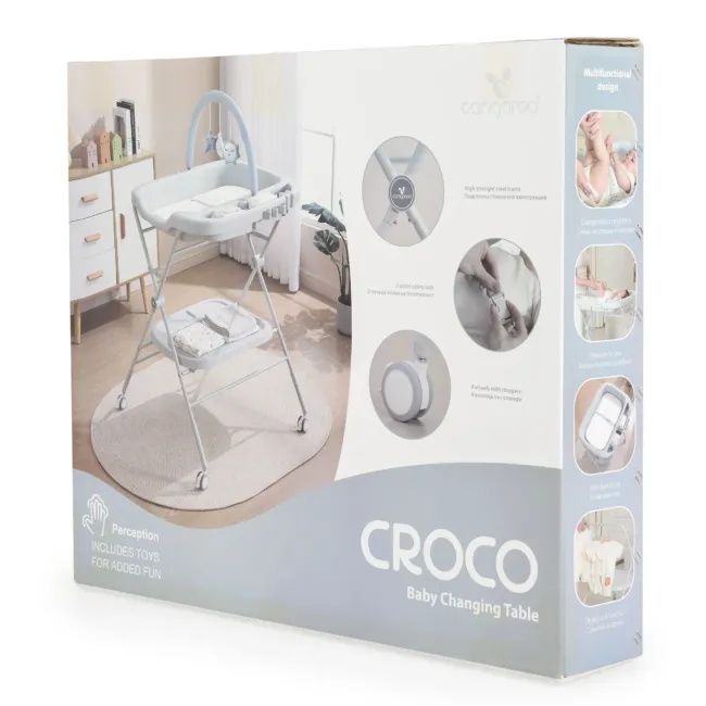 Мултифункционална маса за повиване Croco розов — снимка 9