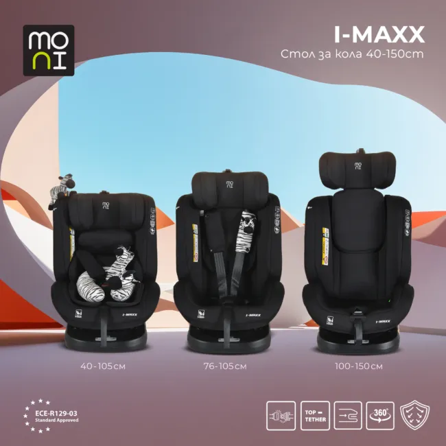 Стол за кола i-Maxx 40-150см Midnight-black — снимка 2